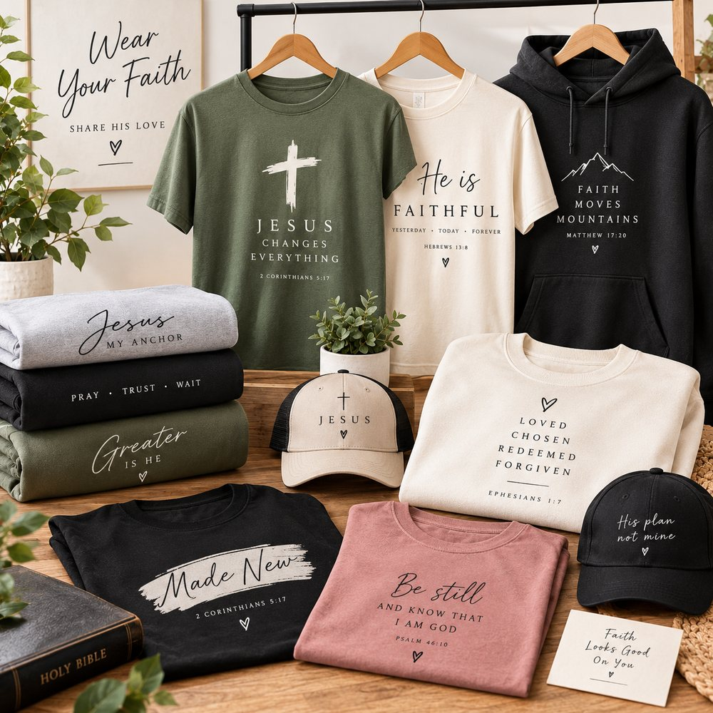 Christian t-shirts, hoodies and caps with scripture designs